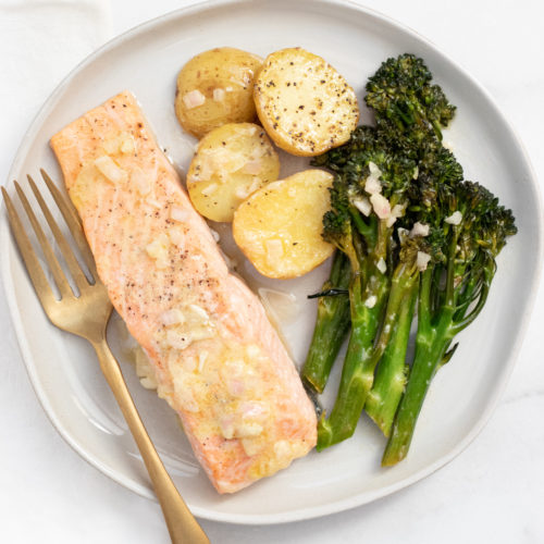 Sheet Pan Salmon with Broccolini and Baby Potatoes - The Grove Bend Kitchen