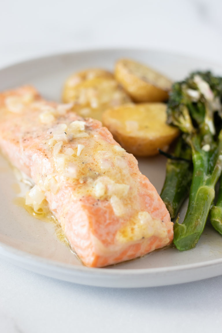 Sheet Pan Salmon with Broccolini and Baby Potatoes - The Grove Bend Kitchen