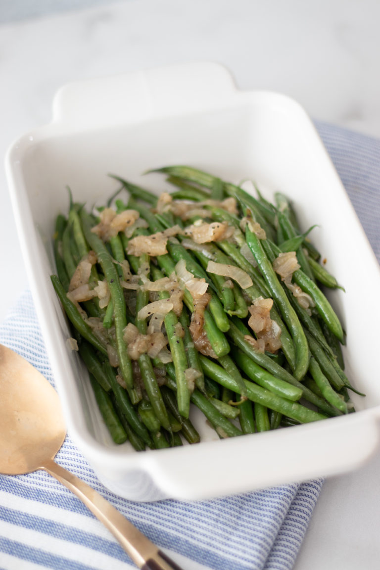 French Green Beans with Shallots - The Grove Bend Kitchen