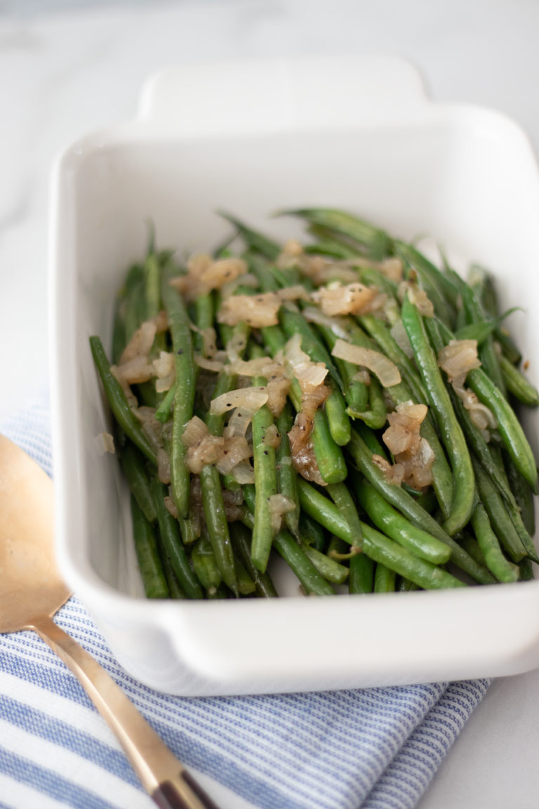 French Green Beans with Shallots - The Grove Bend Kitchen