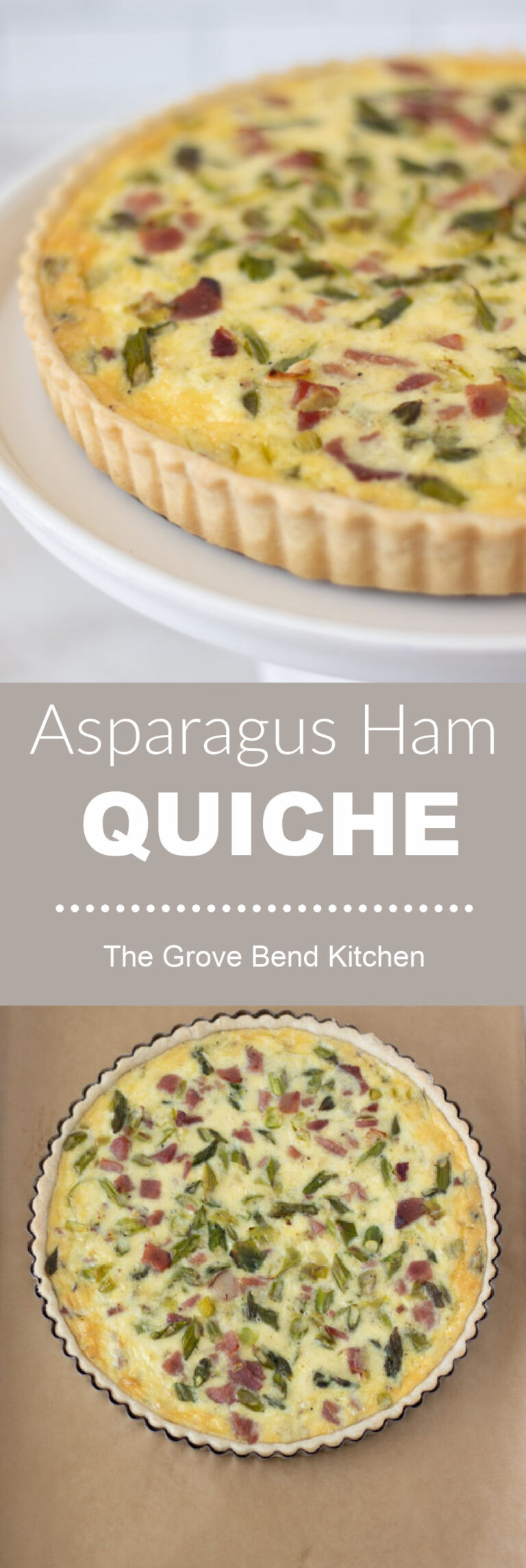 Asparagus Ham Quiche - The Grove Bend Kitchen
