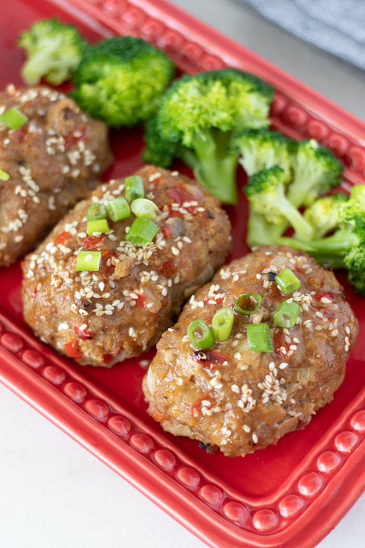 Honey-Sesame Turkey Meatloaves with Broccolini