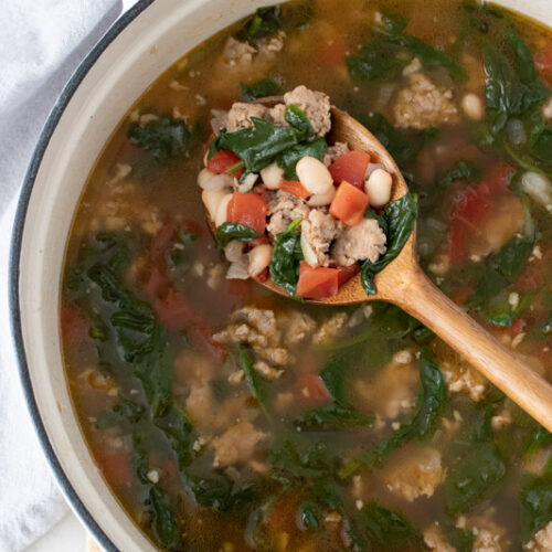 Italian Sausage, White Bean, and Spinach Soup - The Grove Bend Kitchen