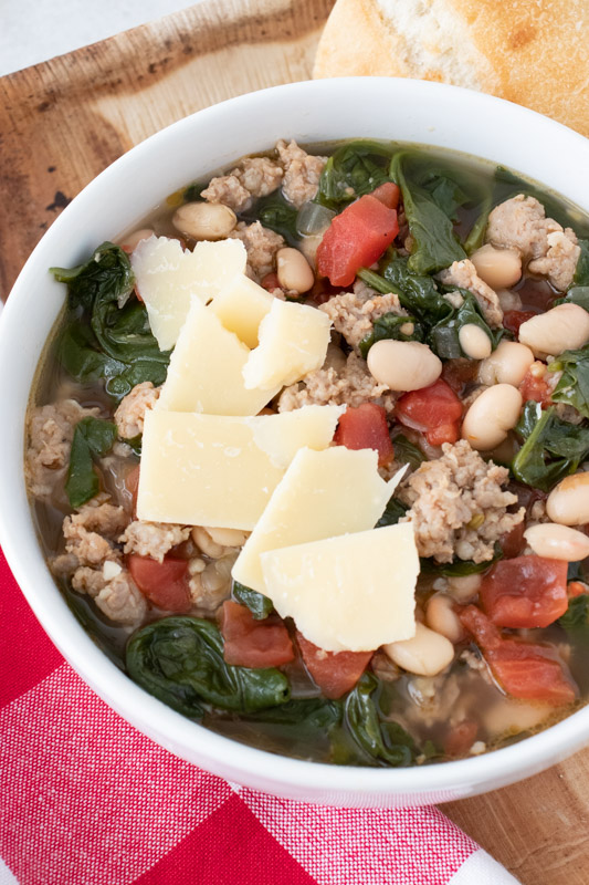 Italian Sausage, White Bean, and Spinach Soup - The Grove Bend Kitchen