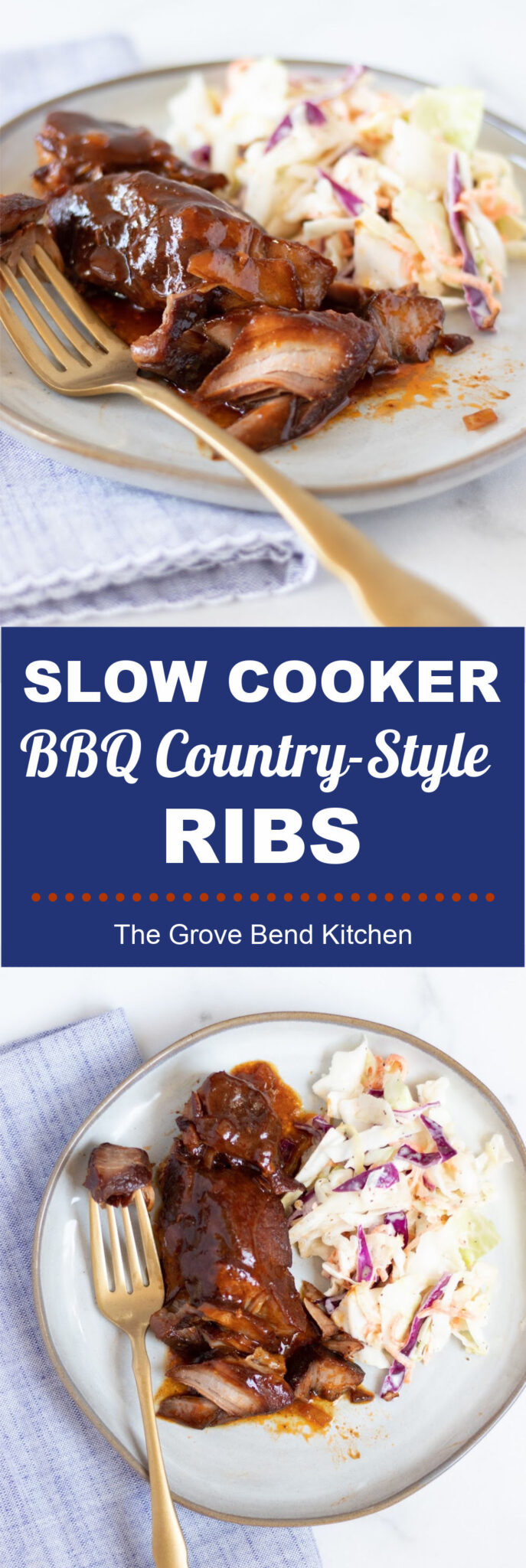 Slow Cooker BBQ Country-Style Ribs - The Grove Bend Kitchen